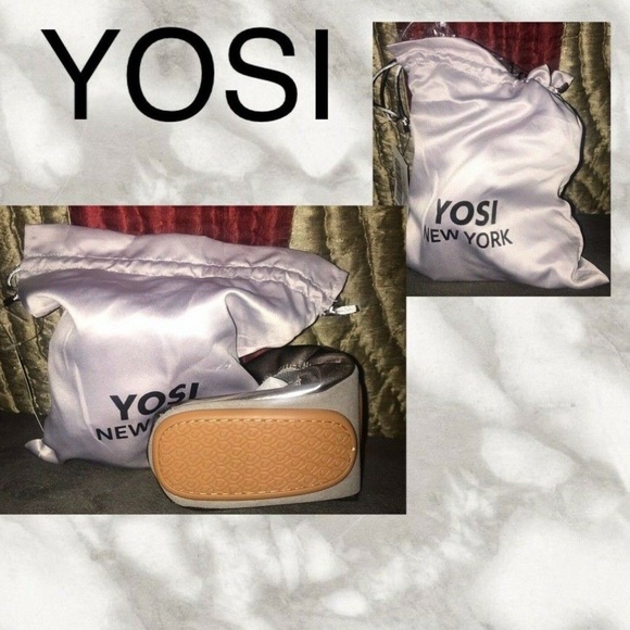 YOSI, NY~PEWTER METALLIC "LEXINGTON" BALLET FLAT, FOLDABLE WITH STORAGE BAG~US 9 - Picture 2 of 3